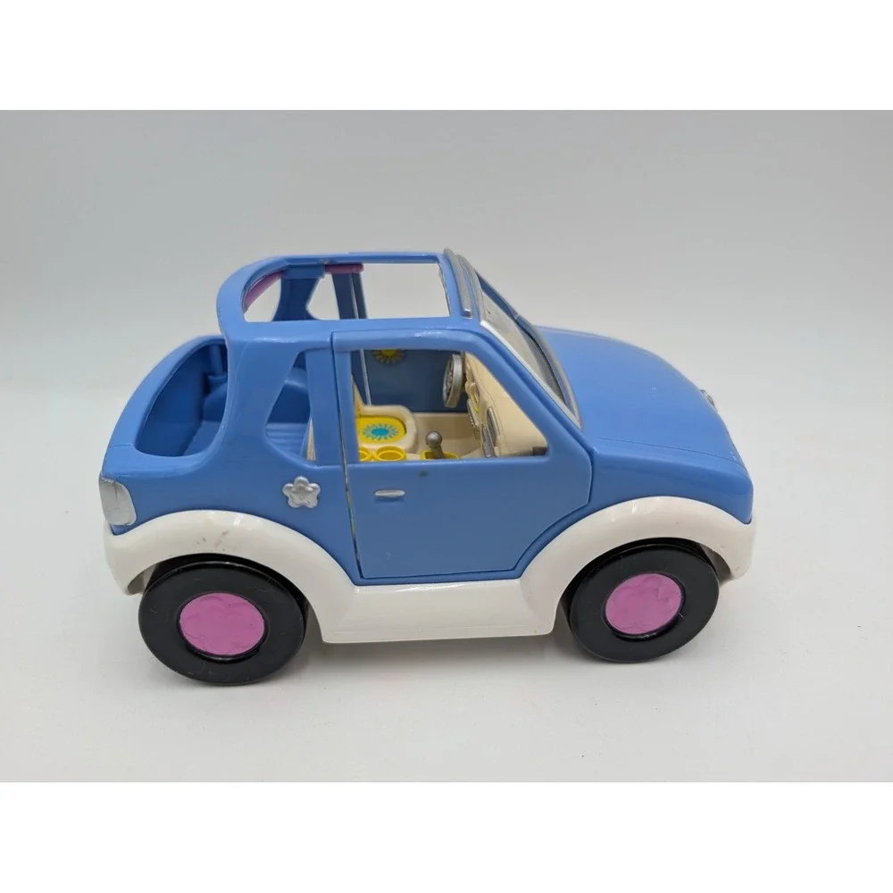 Polly Pocket Toy Car Blue White 2001 Vintage Flower Details Origin Products Ltd